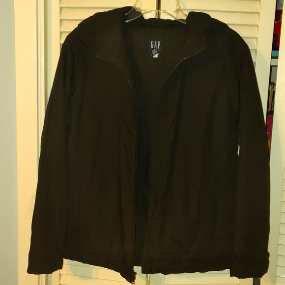 GAP Lrg Black LS Hooded Parka/Rain Coat. - Picture 2 of 9